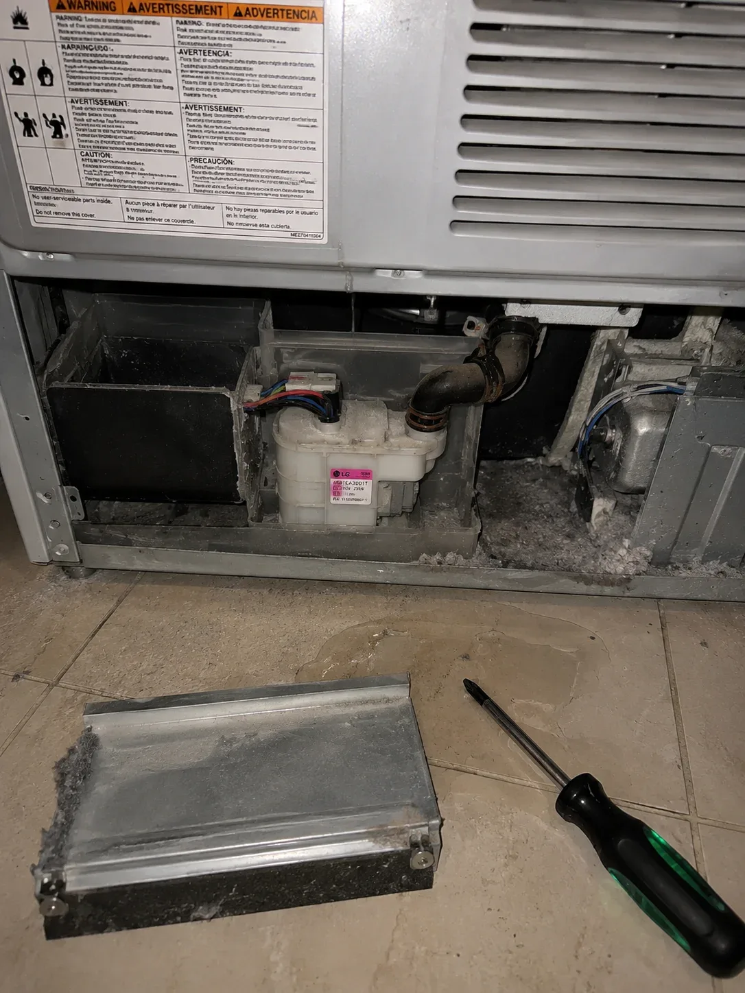 LG hybrid heat pump dryer condensate pump repair