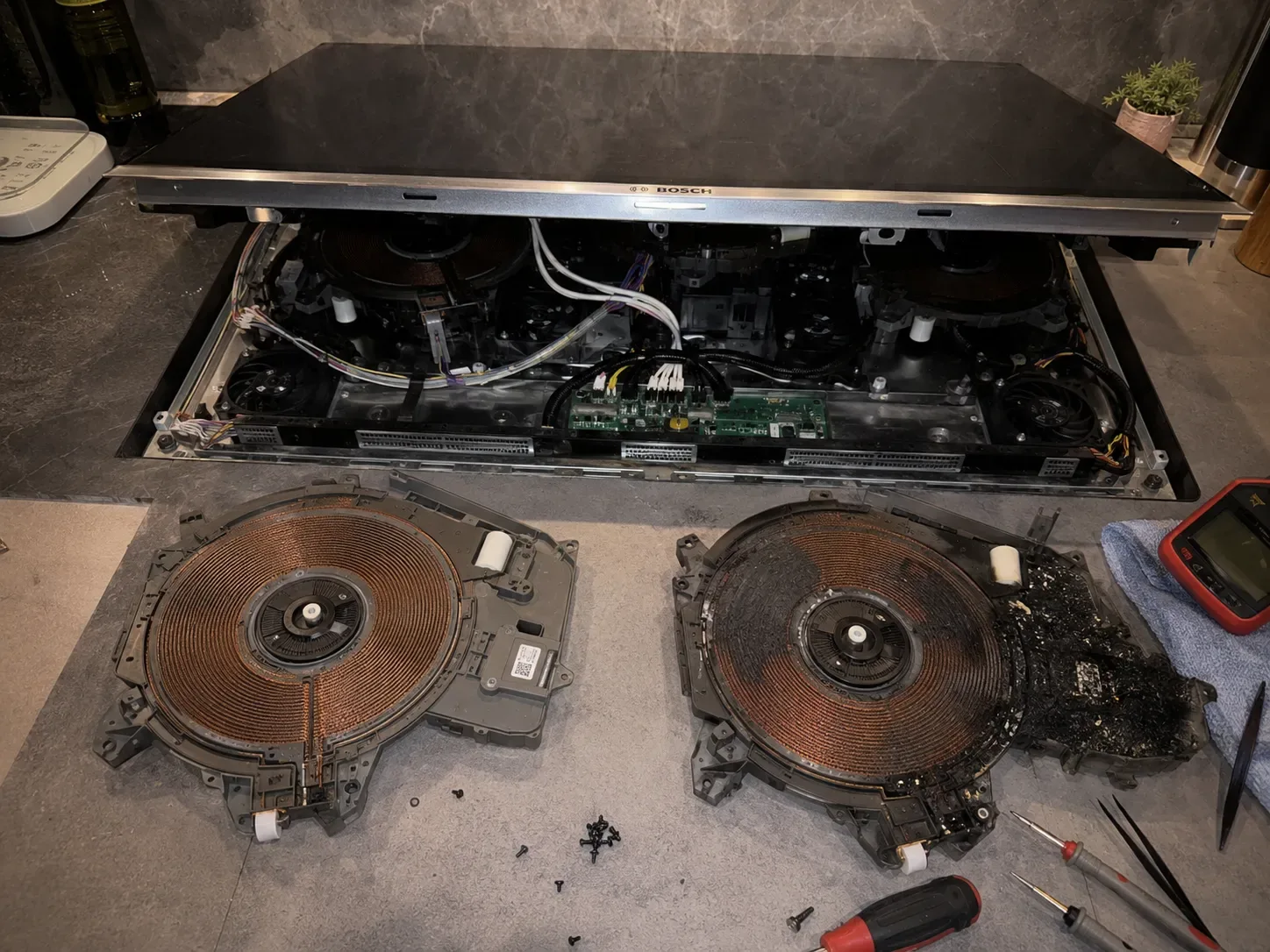 Bosch FlexInduction cooktop coil module replacement