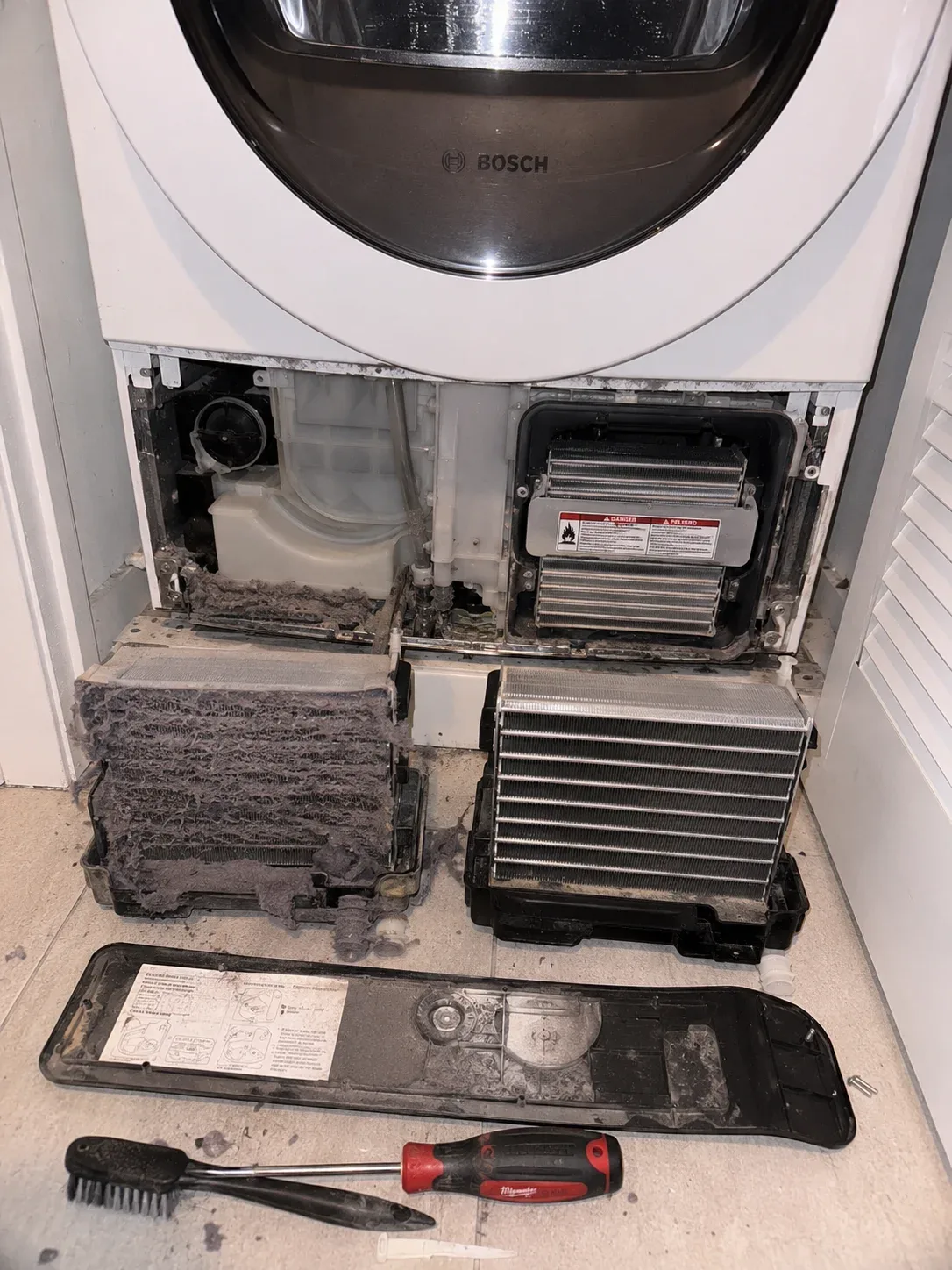 Bosch 24-inch compact heat pump dryer condenser repair